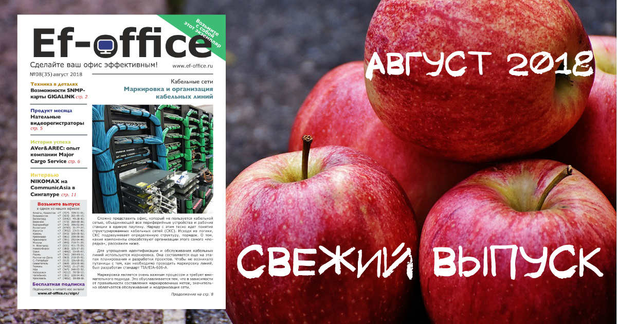 Свежий выпуск Ef-office: август 2018