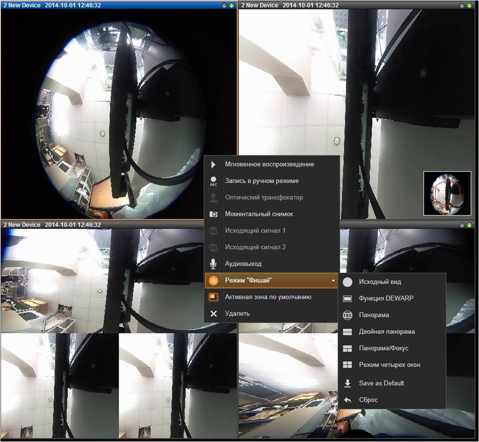 NVR 3.0: Режим Fisheye